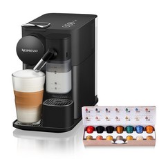 네스프레소 캡슐식 커피 메이커 라티시마 원 플러스 섀도우 블랙 물 탱크 용량 1L 밀크 레시피 대응 F121-BK-W