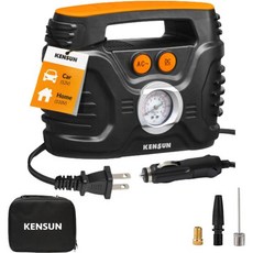 Kensun 가정용(110V) 및 자동차용(12V)에 아날로그 디스플레이를 적용한 AC/DC 전원 공급 휴대용 공기 압축기 펌프 자동차용 어댑터를 타이어 인플레이터 트럭 자, 1개