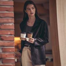 틸아이다이 Faux leather tailored jacket_Black