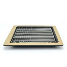 정사각튀김접시 블랙 멜라민 스테인리스망 업소용튀김접시, 앤틱블랙 정사각튀김접시 DS-6788망(스텐망)