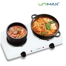 Unimax 2구 핫플레이트 전기레인지 US-2290HPD 자가설치 원룸 가정용