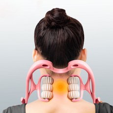 목 승모근 지압 롤러 마사지기 안마기, 핑크, 핑크, 1개