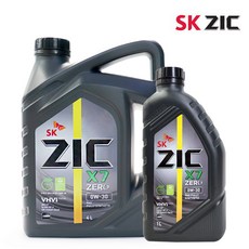지크 X7 제로 ZIC ZERO 0W30 -5L 4L+1L 가솔린 합성 엔진오일 PAO API SP, 2개
