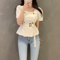 더블버튼블라우스