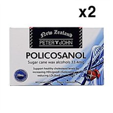 뉴질랜드 PJPOL60 피터앤존 폴리코사놀 33.4mg 60정 x2 저밀도콜레스테롤 LDL HDL콜레스테롤, 2개