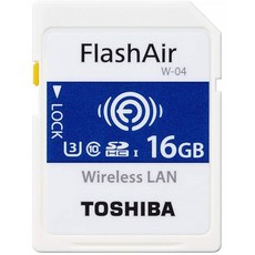 도시바 FlashAir 4 세대 SD Wifi SDHC / SDXC 메모리 카드-16GB (OEM Pack), One Size