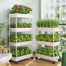 OUFELIME 미니가든 식물재배기 가정용 실내 스마트팜 채소 야채 상추 키우기, 삼층