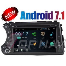 [해외] M32950664277U72 TOPNAVI 쿼드 코어 안드로이드 7.1 자동차 DVD 멀티미디어, 블랙