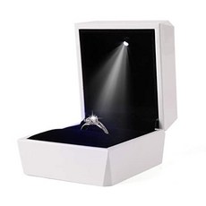 벨소리 상자는 LED 램프 보석 선물 상자 선물 상자 선물 상자 선물 상자와 반지 반지에 종사하는 것을 제안합니다. 선물 상자 결혼식 발렌타인 기념일 크리스마스 ( (White), White