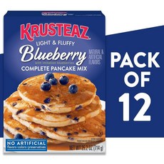 Krusteaz 컴플리트 팬케이크 믹스 블루베리 714.4g(25oz) 박스 (12팩), 12개, 714g