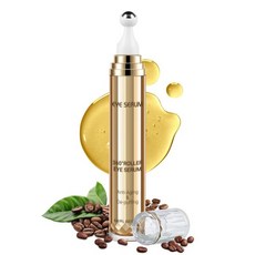카페인 아이 세럼 5% 0.67 Fl. Oz. 다크 서클 및 퍼프 케어 안티 에이징 360° 마사지 볼로 눈가 주름 잔주름을 줄여주는 언더 크림