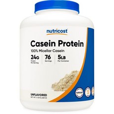 뉴트리코스트 카제인 카세인 프로틴 파우더 단백질 보충제 가루 무향 2.26kg Nutricost Casein Protein Miscellar, 1개