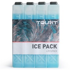 TOURIT 다회용 보온보냉 하드케이스 아이스팩 4개입, 4개, 1개 4개, 1개