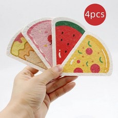 개발 독특 조기마술 식기 세척 스폰지 주방 욕실 미스틱 청소 수, 3.4Pcs - Multicolor, 1개