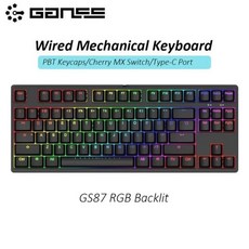 기존 GANSS GS87-C GS108-C 유선 체리 MX 스위치 PBT 키 캡이 있는 기계식 게임용 키보드 게이머 Type-C USB 포트, 체리 MX 실버, GS87C-블랙-RGB - gs108mx