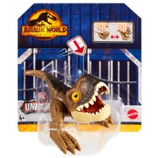 Jurassic World ToysJurassic Dominion 언케이지 와일드 팝업 공룡 장난감 수집용 피규어 수동 활성화 (기가노토사우루스), Brown Tyrannosaurus Rex, 1개