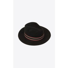 SAINT LAURENT Panama-Hut aus Stroh mit kontrastierendem gestreiftem Canvasband 60..