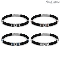 [노미네이션]팔찌 CITY (시티) bracelet in steel silicon and BLACK CZ 028805 (택1)