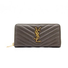 생로랑 SAINT LAURENT 그랑 드 뿌드르 텍스처드 마틀라세 지퍼 어라운드 지갑 358094 BOW07 1011