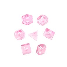 7Pcs 클리어 다면체 게임 주사위 용 패스파인더 D20 D122xD10 D8 D6 D4, 분홍색, 1개