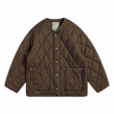 퀼팅 자켓 점퍼 누빔 롱 캐주얼 가을 간절기 겨울 EviStub 22FW 3M Thinsulate Dark Grid 링클 퀼팅 라이너 아웃도어 레트로 코튼 재킷 남성