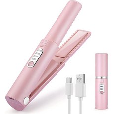 무선 헤어 스트레이트너 및 컬러 2 in 1 휴대용 고데기 스트레이트너 콤보 5000mAh 배터리 포함 음이온 세라믹 플랫 아이언 여행용 경량 및 미니 15초 고속 가열