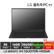 LG 울트라PC 엣지 16UD70R-HX56K 라이젠5 윈도우11, WIN11 Home, 16GB, 256GB, 차콜그레이