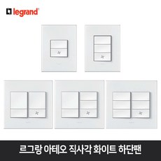 르그랑 아테오 직사각 스위치 화이트 하단팬 환풍기 스위치, 아테오 직사각 화이트 하단팬 5구, 1개