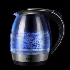전기 유리 주전자 1 7L 크리스탈 전기 주전자 LED 조명 2200W 빠른 가열 주전자 BPA 가없는 자동 체포, 단일상품