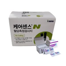 아이센스 케어센스 N 혈당시험지 100매+소독솜 100매