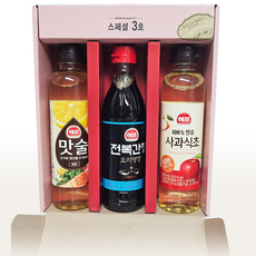 명절선물 해표 스페셜 3종세트 사과식초 전복간장 맛술세트, 1개, 500ml