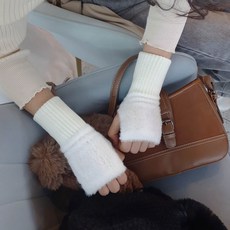 [4color] 밍크 퍼 니트 장갑 핸드워머 손토시