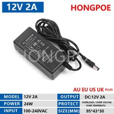 LED 스트립 조명용 충전기 컨버터 어댑터 전원 공급 장치 DC 5V 9V 12V 15V 18V 24V AC 100V-240V 1A 2A 3A 5A 6A 8A 10A, AU Plug, 02 12V 2A 24W, 1개