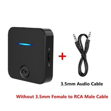 어댑터 PC Aux 마이크 스테레오 헤드폰용 핸즈프리 TV 오디오 음악 블루투스 자동차 무선 5.0 리시버 포함 송신기 잭 3.5mm, No RCA Cable