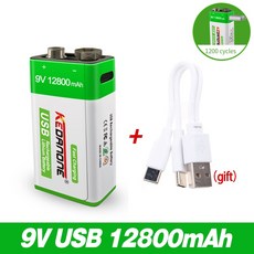 2023 9V 12800mAh 리튬 이온 충전식 배터리 마이크로 USB 멀티미터 마이크 장난감 리모콘 KTV 사용 9 볼트 리튬이온 충전지, 9V - 1PCS