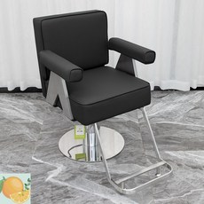 미용실의자 barber chair 바버샵 클래식 헤어샵체어 뷰티 리프트 메이크업 회전, 실버트레이오일펌프블랙가죽