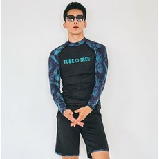  펀한커플 남성용 래쉬가드 바캉스룩 비치웨어 상의 + 하의 세트 AE4203 