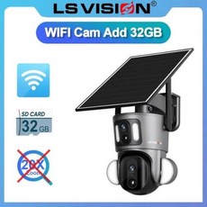 태양열카메라 태양광 태양열 카메라 LS VISION 듀얼 스크린 보안 PTZ 모니터 PIR 감지 자동 추적 야외 Ubox 8MP 20X 줌 4GWiFi, 10) WiFi NO Zoom 32G - ubox