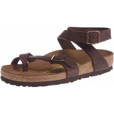 [230mm] Birkenstock 여성용 Yara 가죽 발목 스트랩 샌들 Habana 37 EU / 6 M 미국