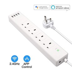 영국 USB 소켓 WiFi 스마트 전원 보드 서지 보호기는 Alexa Echo Google Assistant ifttt에 연결할 수 있습니다.|전기소켓|, UK, 1개, 단일