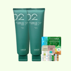 아모스 녹차실감 스무딩 팩 250ml 2개 new 모이스처팩 탈모증상완화기능성