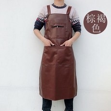 빅사이즈앞치마 작업복 남성 앞치마 방수 기름방지 빅사이즈 방수포 조끼스타일 본드 플라스틱 신제품 두꺼운 ., T10-다크브라운 빅사이즈 3개 포켓형 앞치마