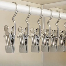 깔끔조아 스텐 다용도 후크클립 모자걸이 옷걸이, 20개, 깔끔 그레이