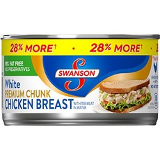 Swanson Premium White Chunk Chicken Breast 12.5 Oz. Can Swanson 프리미엄 화이트 청크 닭 가슴살 12.5 온스. 할 수 있다, 354g, 1개
