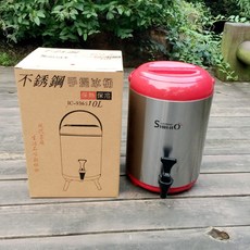 업소용가정용 티컨테이너 홍차 버블티통 차통 리터 버킷 밀크티 레드 10리터 1, 1개