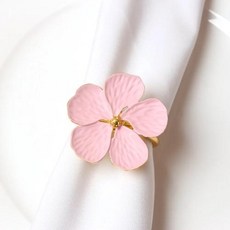 냅킨링 링 식탁 홀더 블룸 종류 냅킨 매화 잔치 호텔 장식 냅킨 6 개 파티용 냅킨 버클 꽃, 6개, 1개입, 4) 분홍색