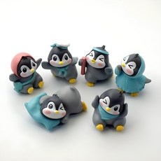FORES 企鵝動物公仔 6入, 混色
