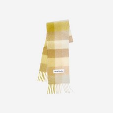 [정품] 아크네 스튜디오 모헤어 체크 스카프 파스텔 옐로우 크림 베이지 Acne Studios Mohair Check Scarf Pastel Yellow Cream Beige