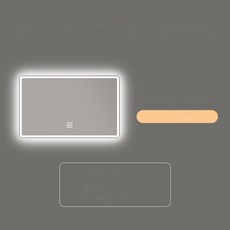 프레임리스 스마트 미러 Oupu 광원 욕실 거울 젖빛 안개 방지 LED 벽걸이 형 HD, 70x 90cm, 23 [OPP light strip + lampshad, 1개