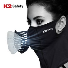 K2 Safety 숨편한 가드 스카프 + 필터 5매, K2 가드마스크(블랙)+필터(5매)